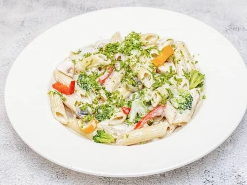 Veg Primavera Pasta, Wicked Good Pizza